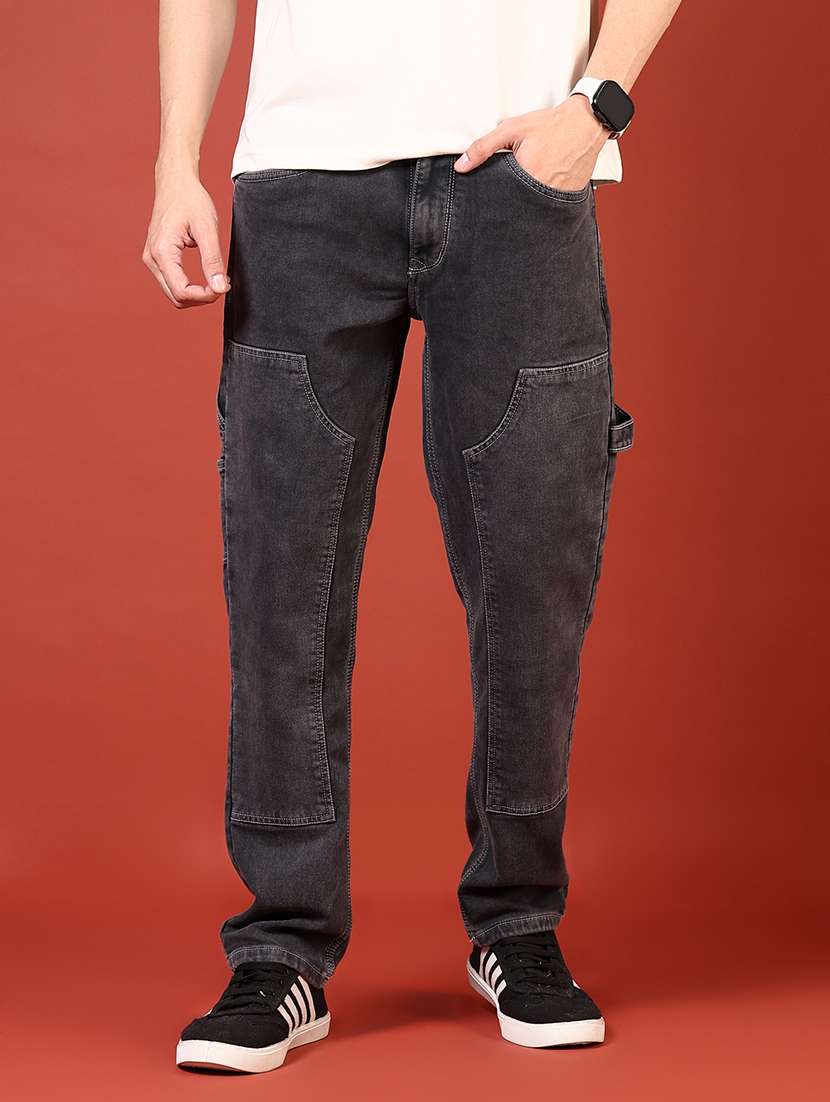 men solid mid rise cargo - 21765814 -  Standard Image - 1