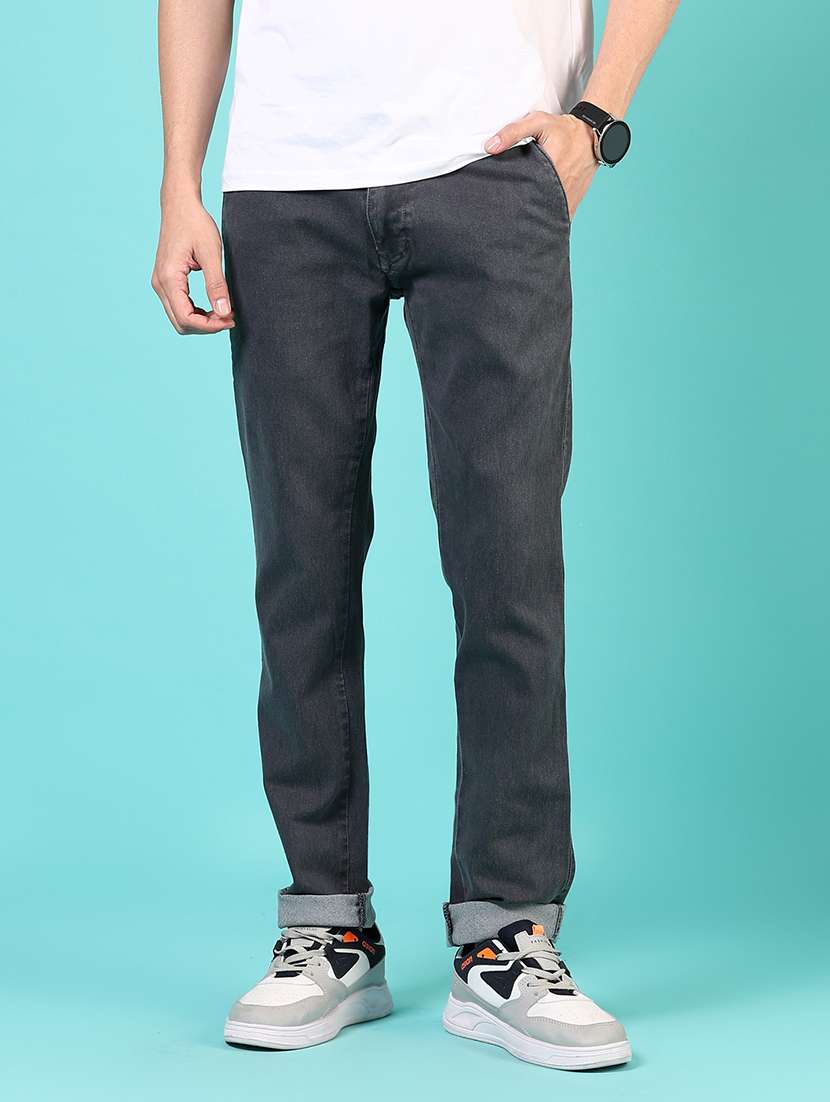 men solid mid rise straight fit jean - 21765819 -  Standard Image - 1