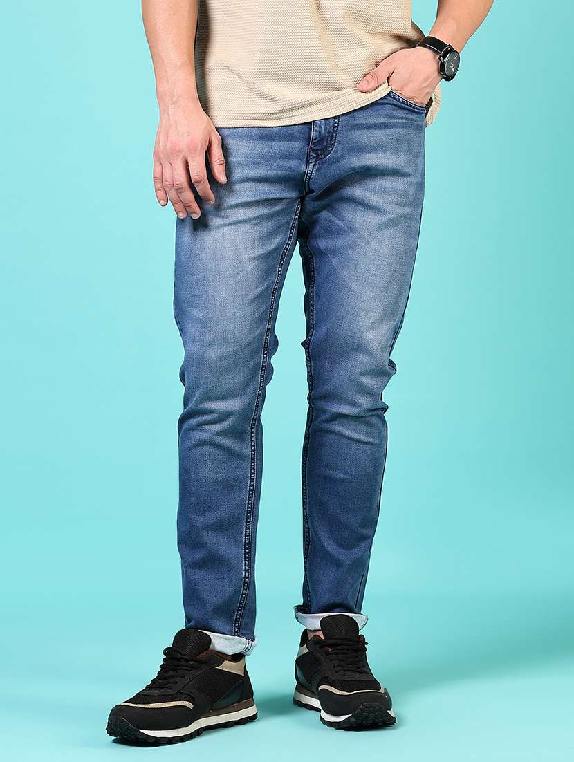 men solid mid rise slim fit jean - 21765834 -  Standard Image - 1