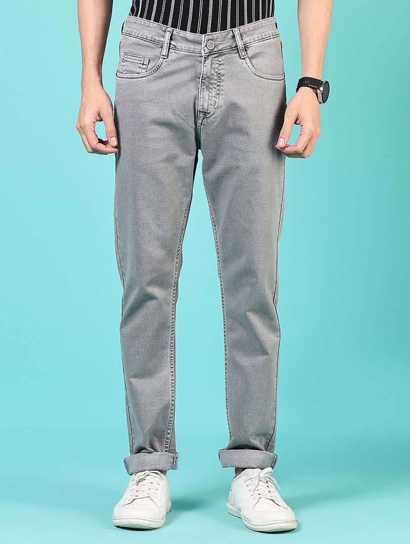 men solid mid rise relaxed fit jean