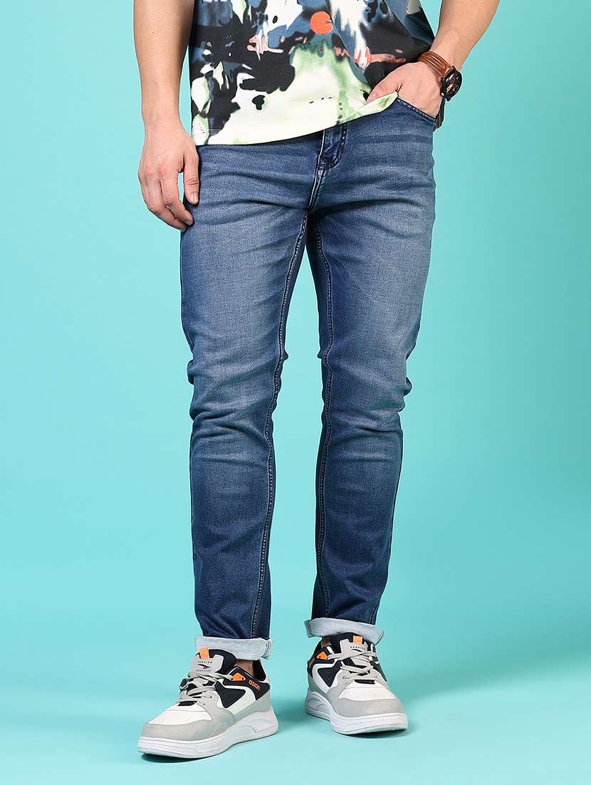 men solid mid rise slim fit jean - 21765869 -  Standard Image - 1