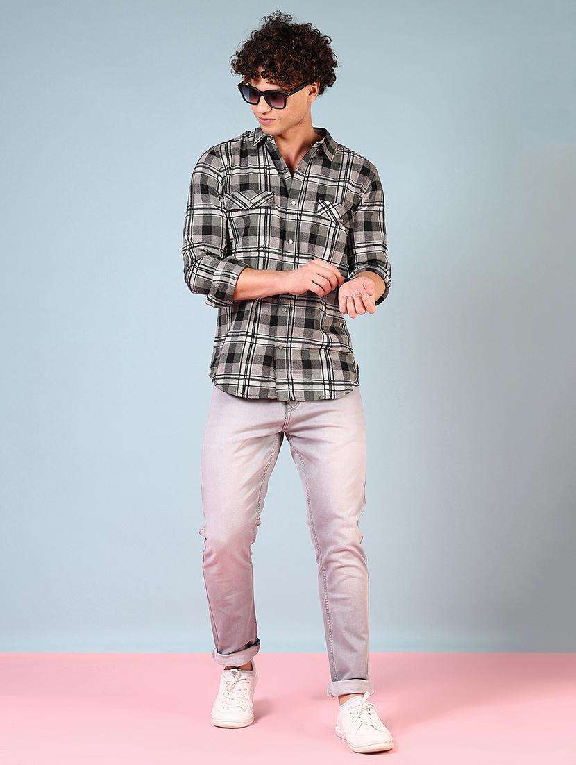 men checkered long sleeve regular fit casual shirt - 21765898 -  Standard Image - 4