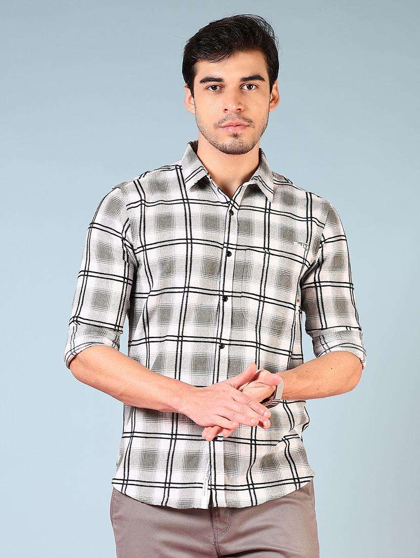 men checkered long sleeve regular fit casual shirt - 21765899 -  Standard Image - 1