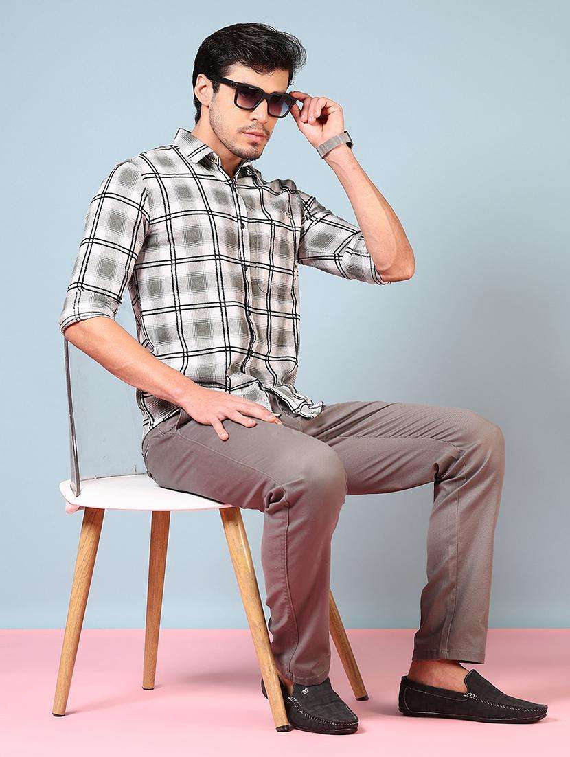 men checkered long sleeve regular fit casual shirt - 21765899 -  Standard Image - 4