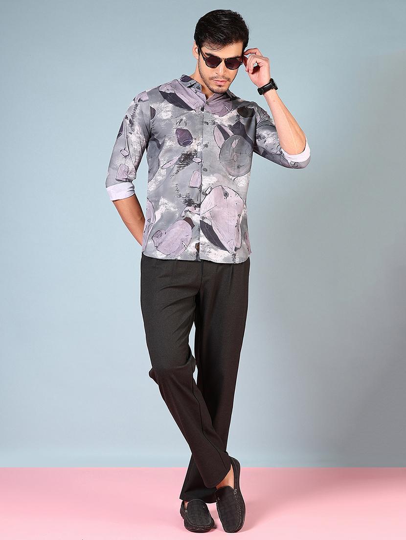 men printed long sleeve regular fit casual shirt - 21765900 - Standard Image - 4