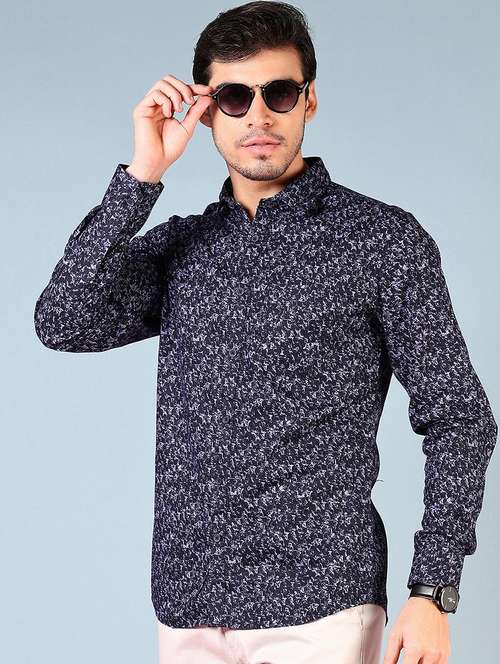 men printed long sleeve regular fit casual shirt - 21765901 - Standard Image - 0
