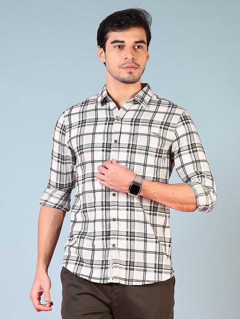 men checkered long sleeve regular fit casual shirt - 21765908 - Standard Image - 1