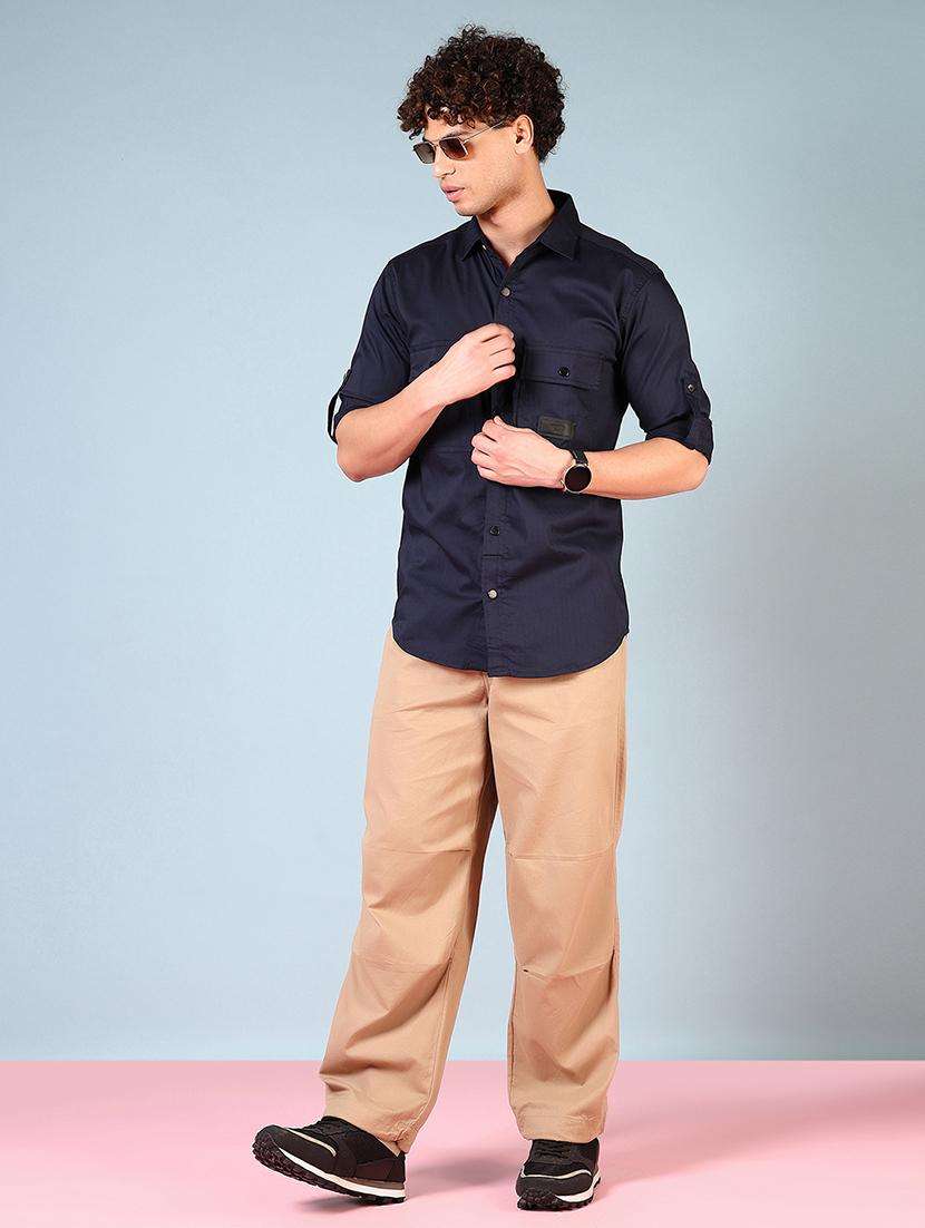 men solid long sleeve regular fit casual shirt - 21765919 -  Standard Image - 4