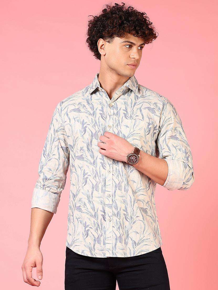 men printed long sleeve regular fit casual shirt - 21765924 -  Standard Image - 1