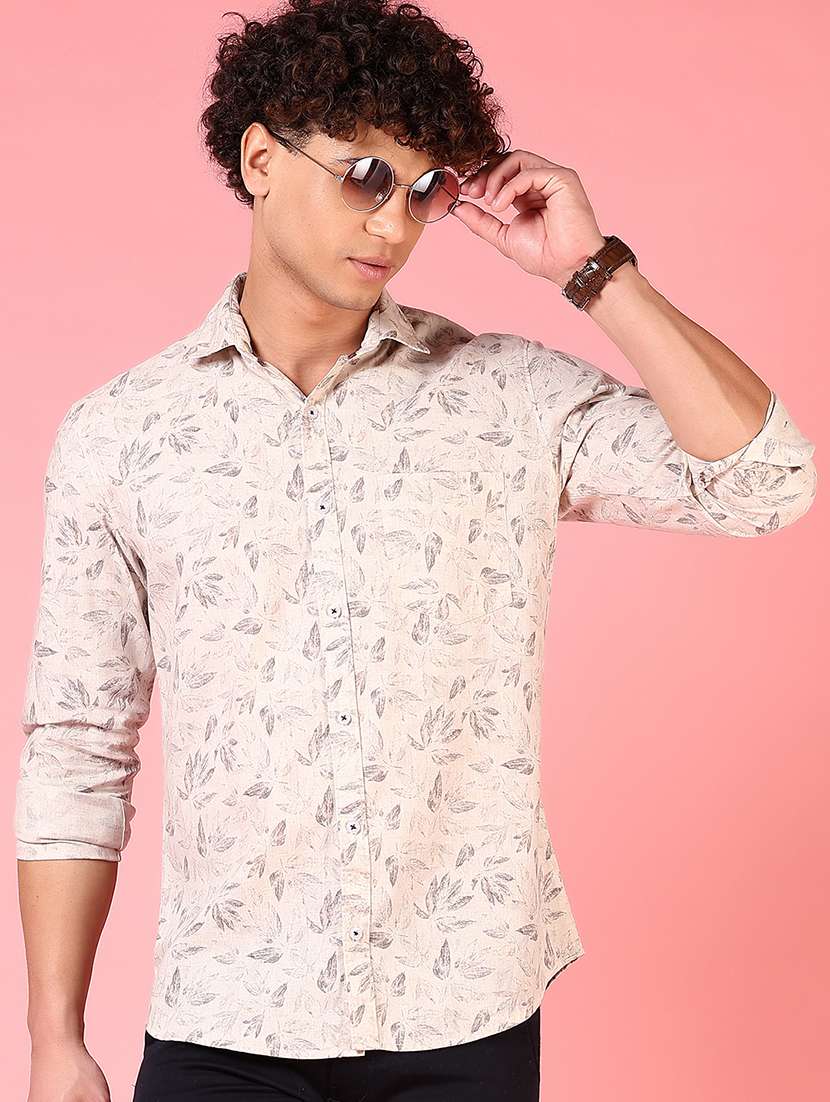 men printed long sleeve regular fit casual shirt - 21765925 -  Standard Image - 1