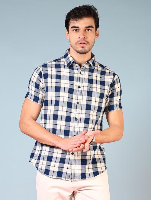 men checkered short sleeve regular fit casual shirt - 21765926 -  Standard Image - 0