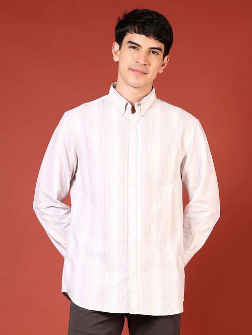 men long sleeves striped casual shirt - 21765930 - Standard Image - 0