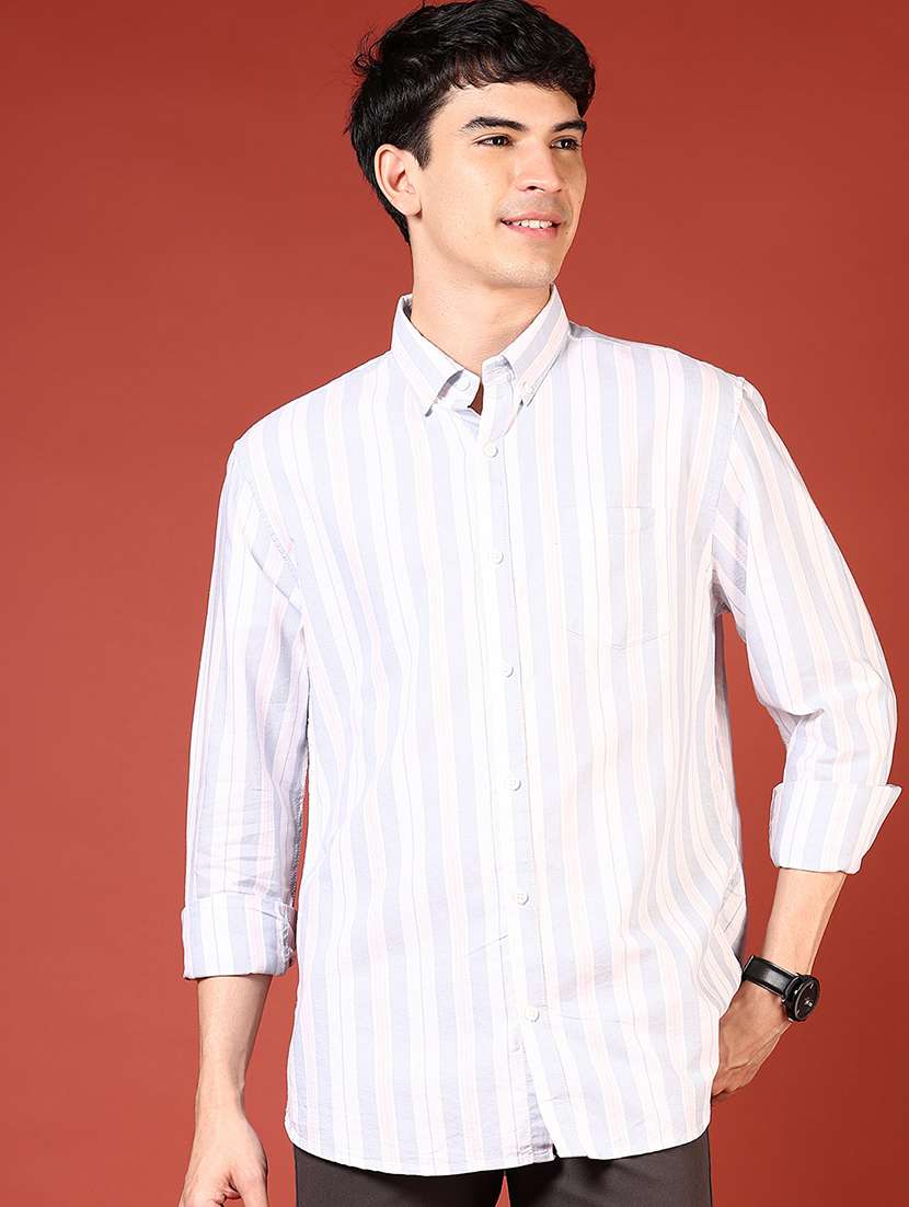 men long sleeves striped casual shirt - 21765931 -  Standard Image - 1