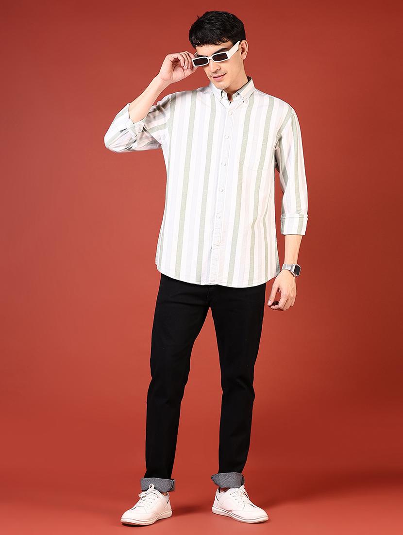 men long sleeves striped casual shirt - 21765932 - Standard Image - 4