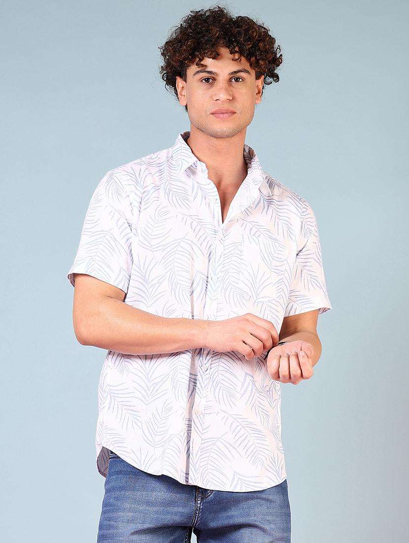 men printed short sleeve regular fit casual shirt - 21765934 -  Standard Image - 1