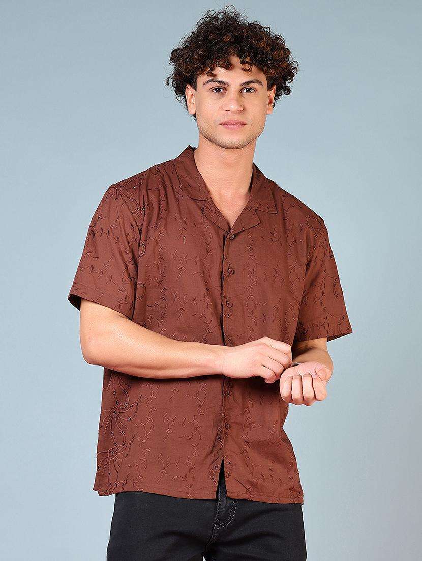 men self design short sleeve regular fit casual shirt - 21765937 -  Standard Image - 1