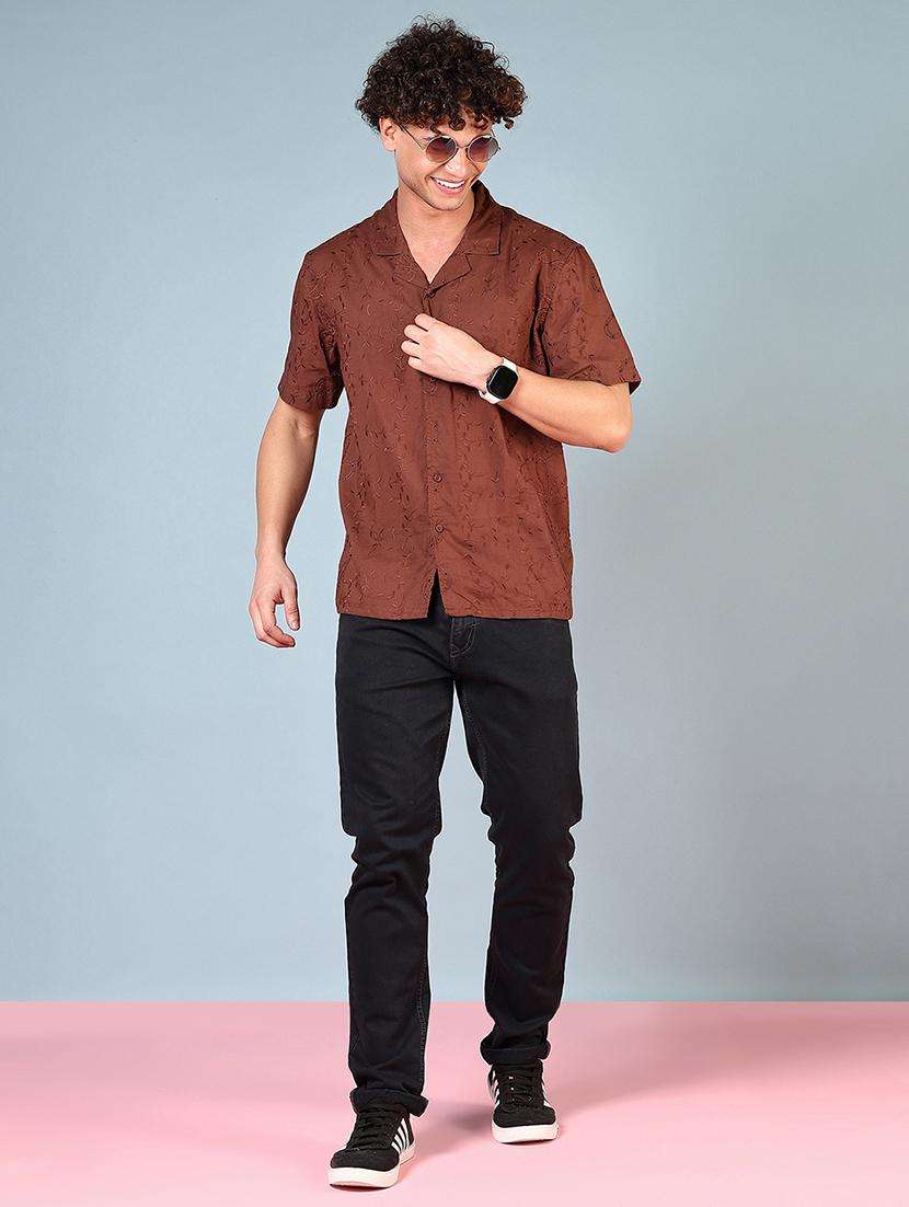 men self design short sleeve regular fit casual shirt - 21765937 -  Standard Image - 4