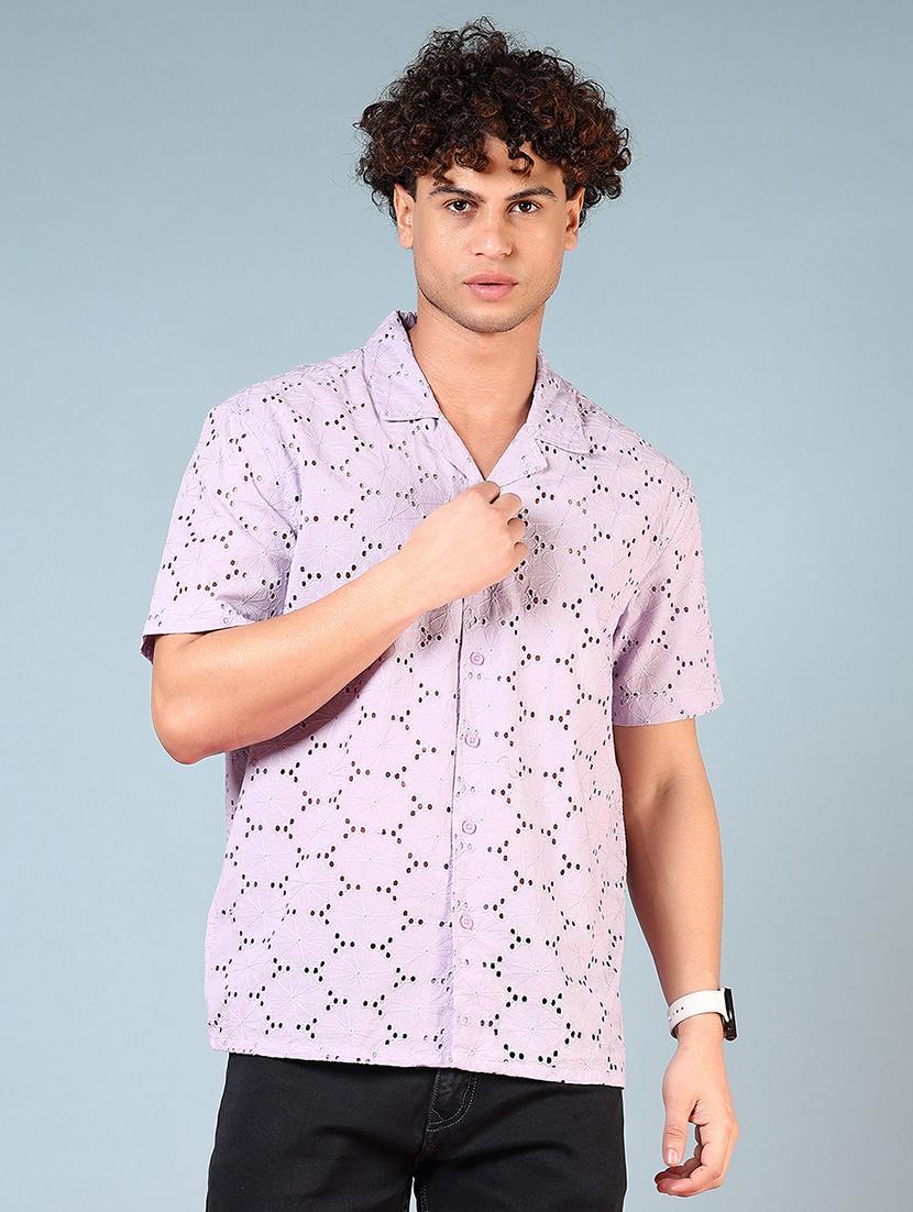 men self design short sleeve regular fit casual shirt - 21765938 - Standard Image - 1