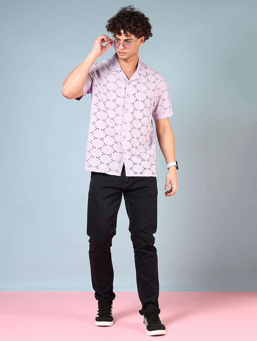 men self design short sleeve regular fit casual shirt - 21765938 - Standard Image - 4