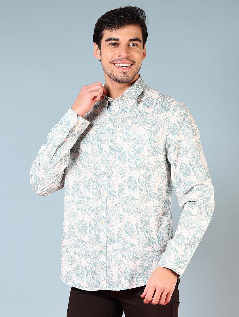men printed long sleeve regular fit casual shirt - 21765941 - Standard Image - 1