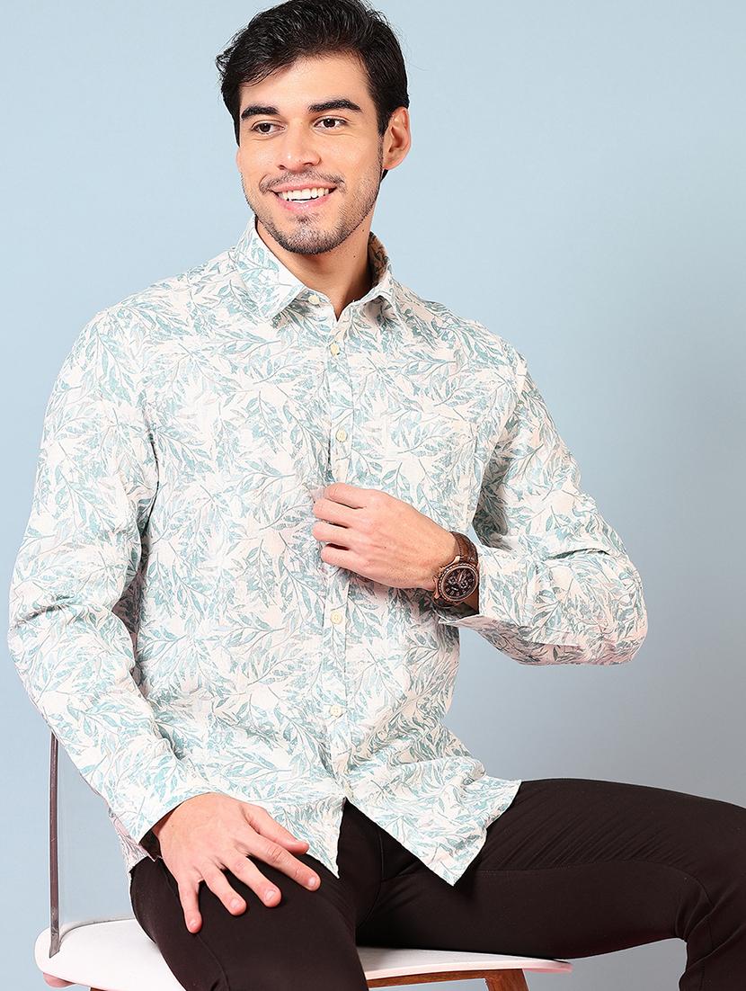 men printed long sleeve regular fit casual shirt - 21765941 - Standard Image - 4