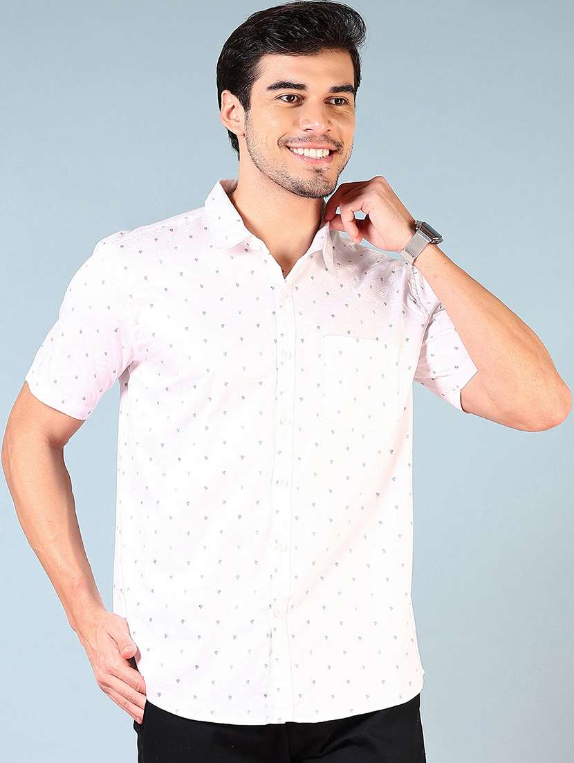 men printed short sleeve regular fit casual shirt - 21765944 -  Standard Image - 1