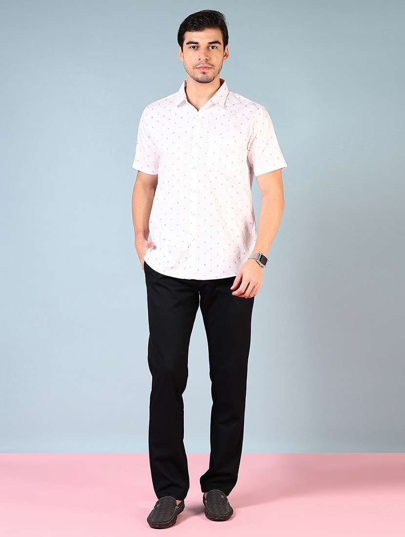 men printed short sleeve regular fit casual shirt - 21765944 -  Standard Image - 4