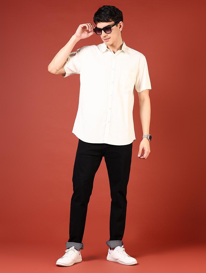 men printed short sleeve regular fit casual shirt - 21765949 - Standard Image - 4
