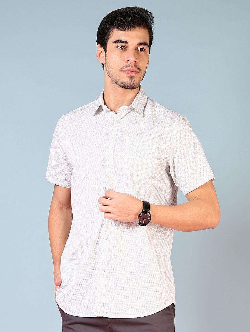 men printed short sleeve regular fit casual shirt - 21765950 -  Standard Image - 1