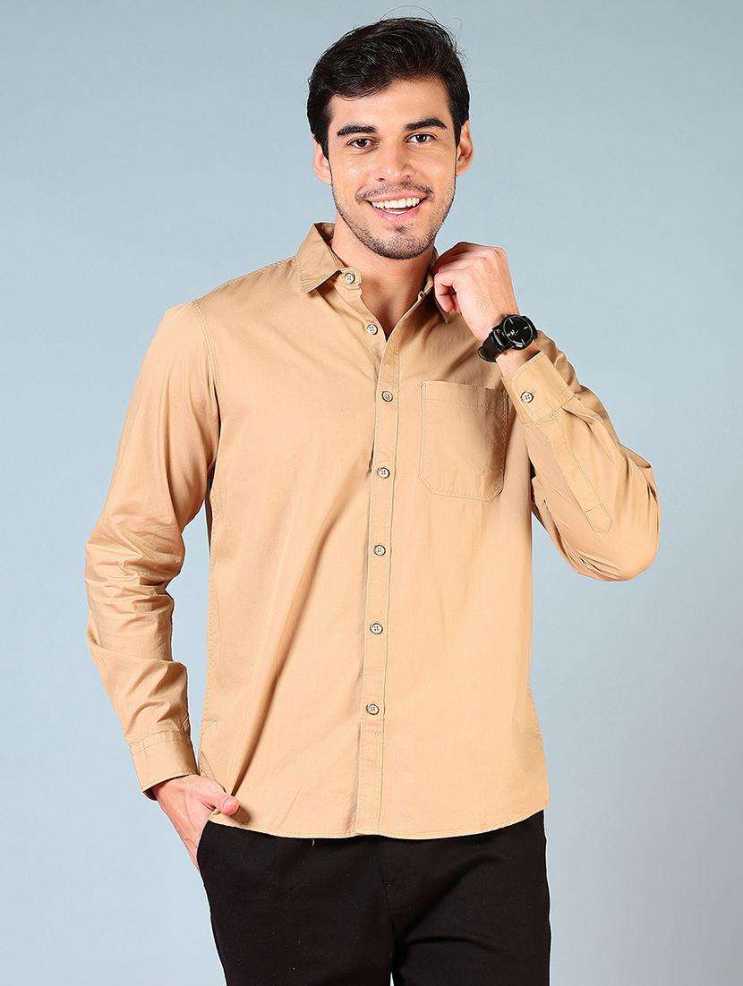 men solid long sleeve regular fit casual shirt - 21765955 -  Standard Image - 1