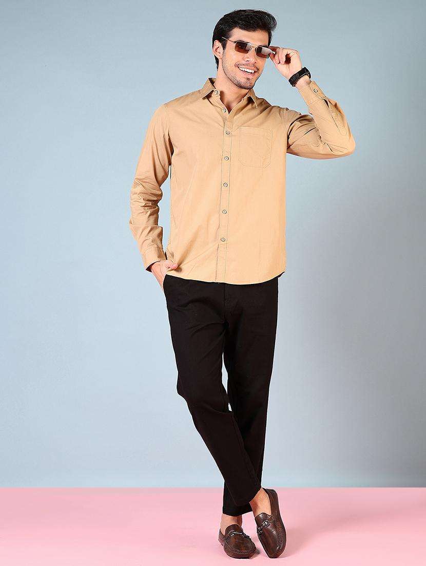 men solid long sleeve regular fit casual shirt - 21765955 -  Standard Image - 4