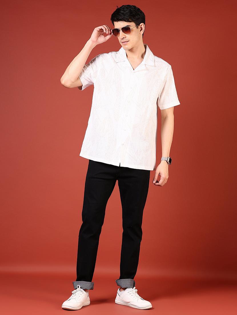 men printed short sleeve regular fit casual shirt - 21765969 - Standard Image - 4