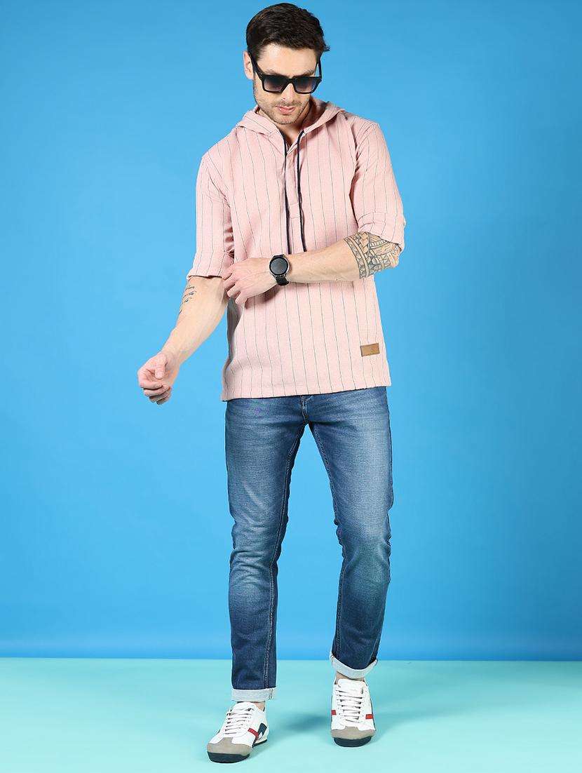 men striped long sleeve hooded t-shirt - 21765974 - Standard Image - 4