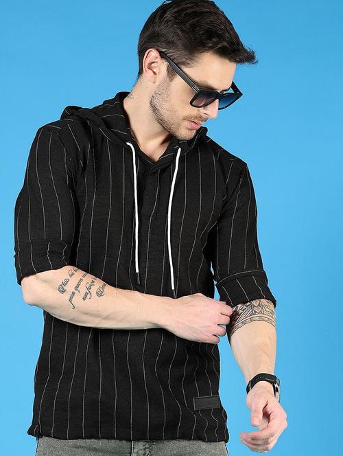 men striped long sleeve hooded t-shirt - 21765976 -  Standard Image - 0