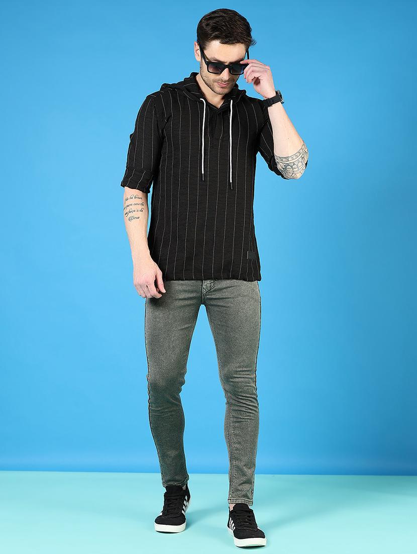 men striped long sleeve hooded t-shirt - 21765976 - Standard Image - 4