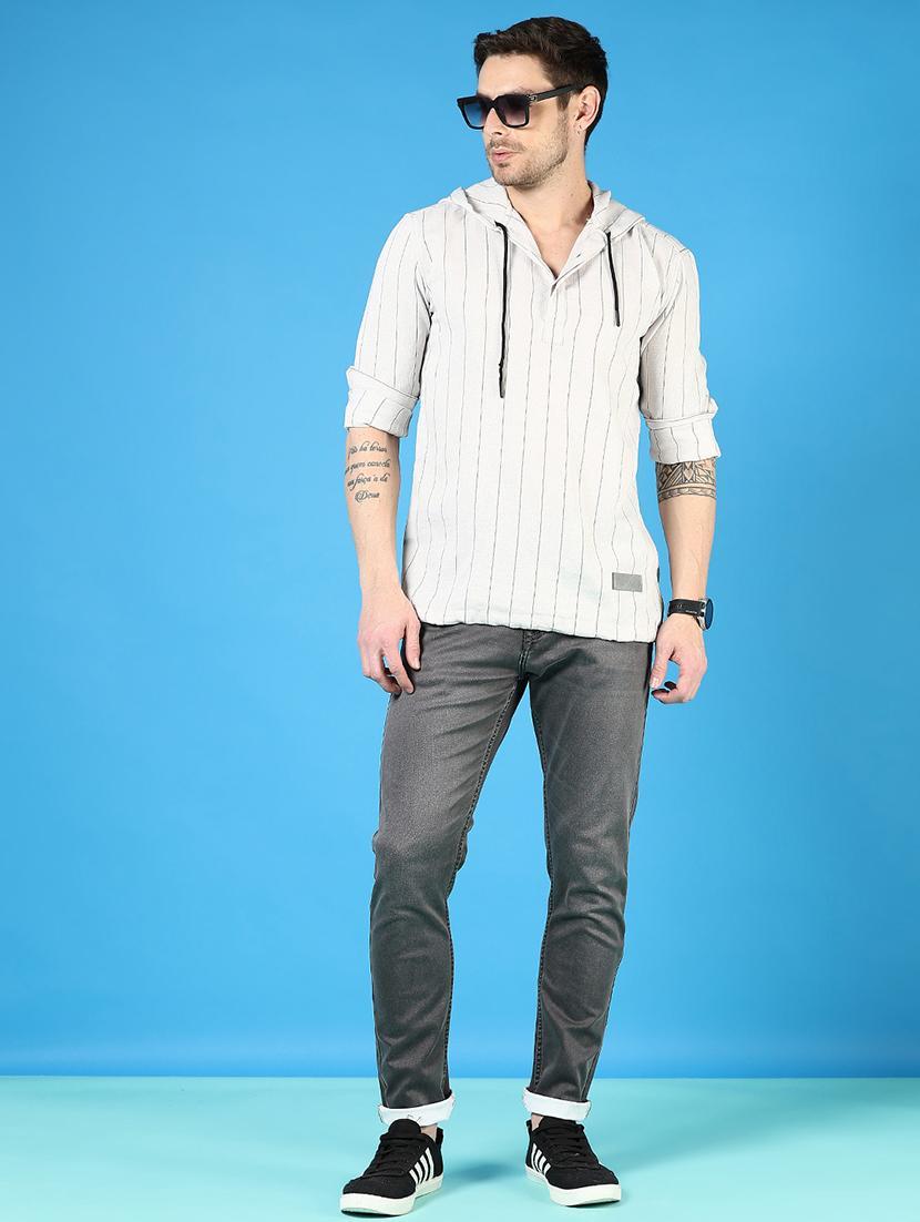 men striped long sleeve hooded t-shirt - 21765977 - Standard Image - 4