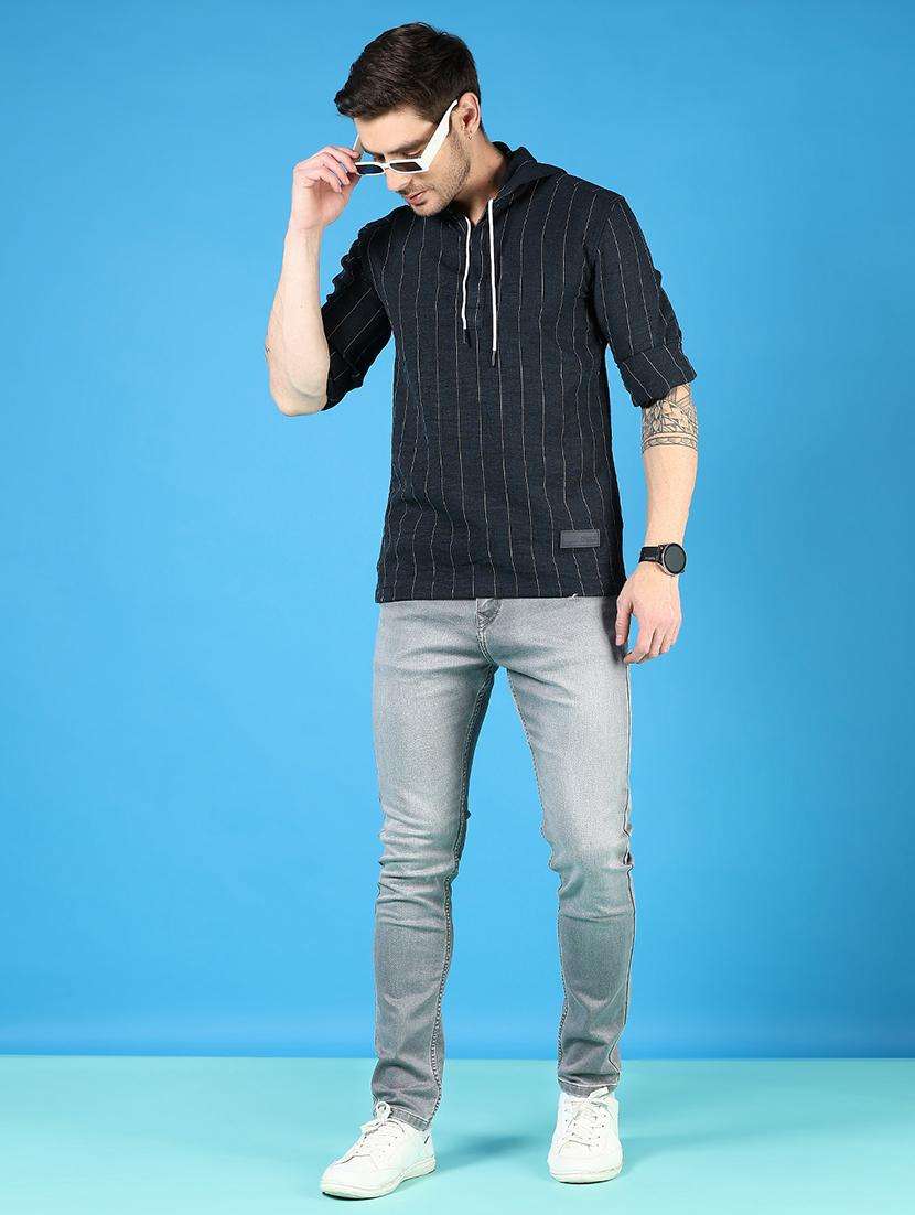 men striped long sleeve hooded t-shirt - 21765978 - Standard Image - 4