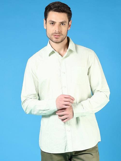 men solid collared long sleeves casual shirt - 21765984 - Standard Image - 0