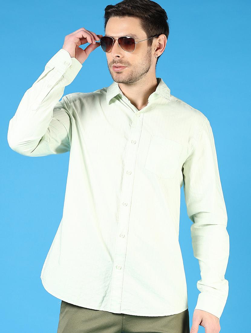 men solid collared long sleeves casual shirt - 21765984 -  Standard Image - 1