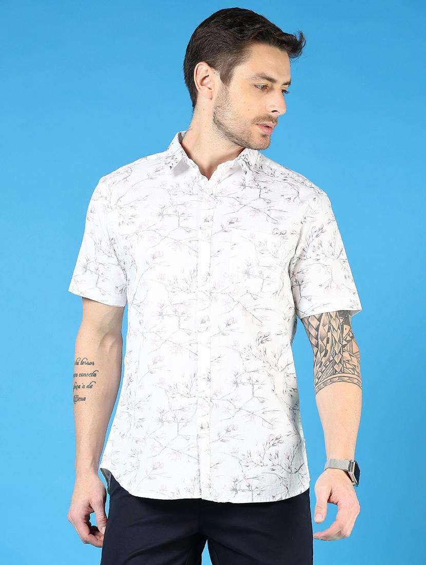 men printed short sleeve regular fit casual shirt - 21765985 -  Standard Image - 1