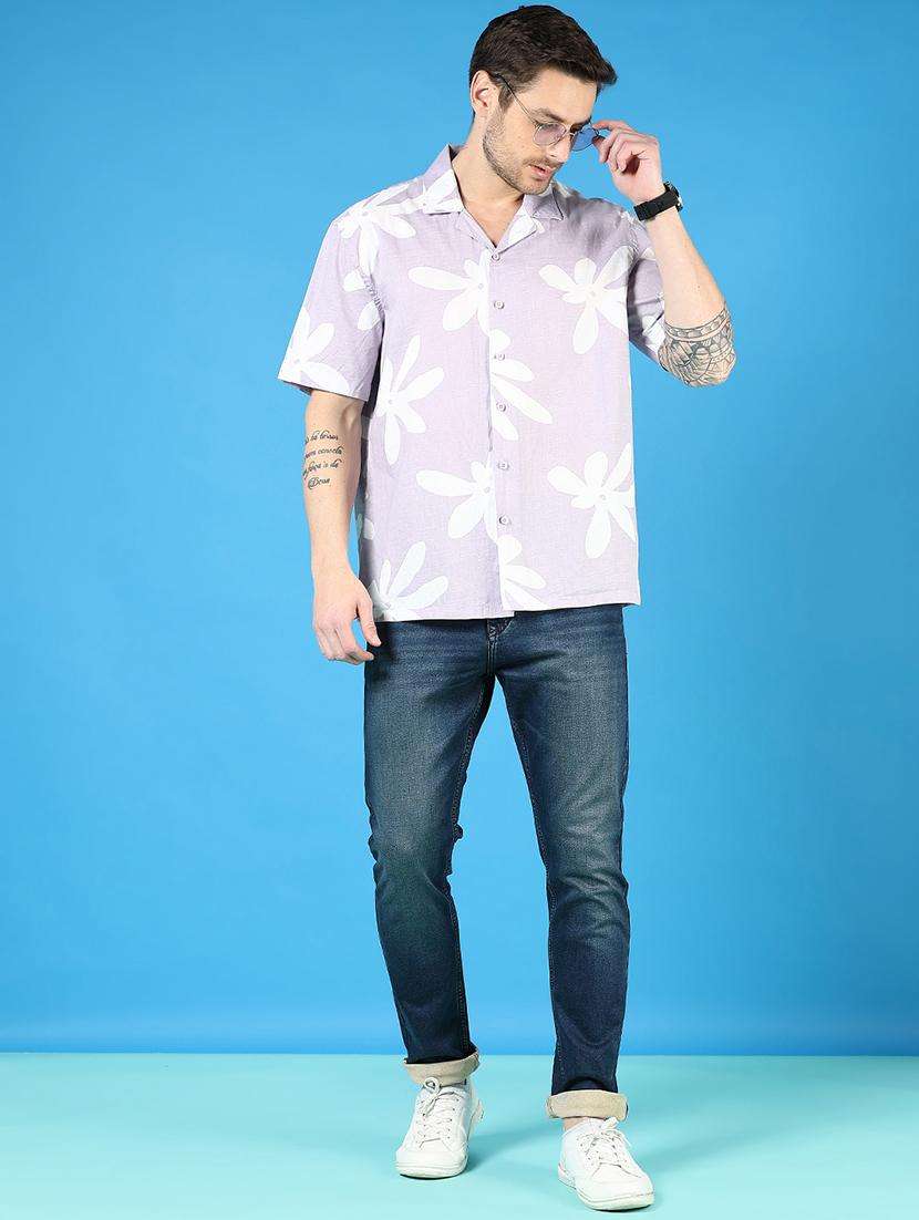 men printed short sleeve regular fit casual shirt - 21765986 -  Standard Image - 4