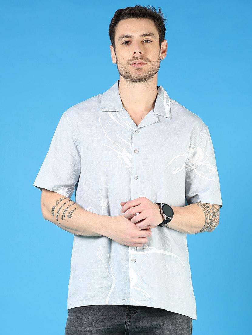 men printed short sleeve regular fit casual shirt - 21765987 -  Standard Image - 1