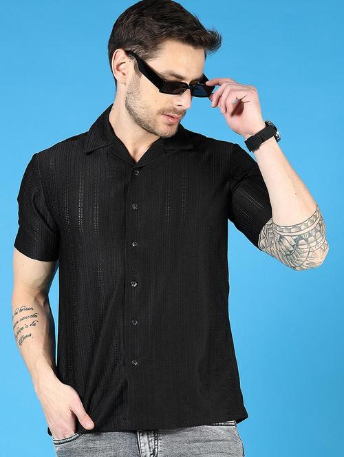 men solid short sleeve regular fit casual shirt - 21765991 - Standard Image - 0