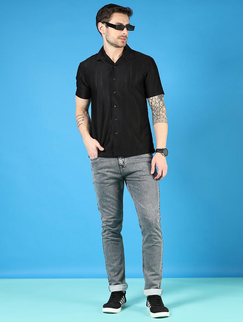 men solid short sleeve regular fit casual shirt - 21765991 - Standard Image - 4