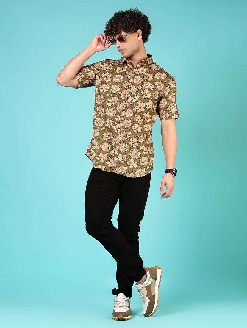 men printed short sleeve regular fit casual shirt - 21765993 -  Standard Image - 4