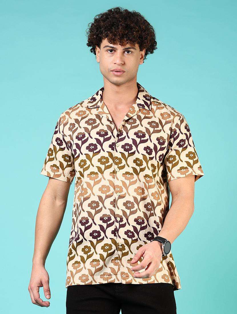men floral short sleeve regular fit casual shirt - 21765994 -  Standard Image - 1