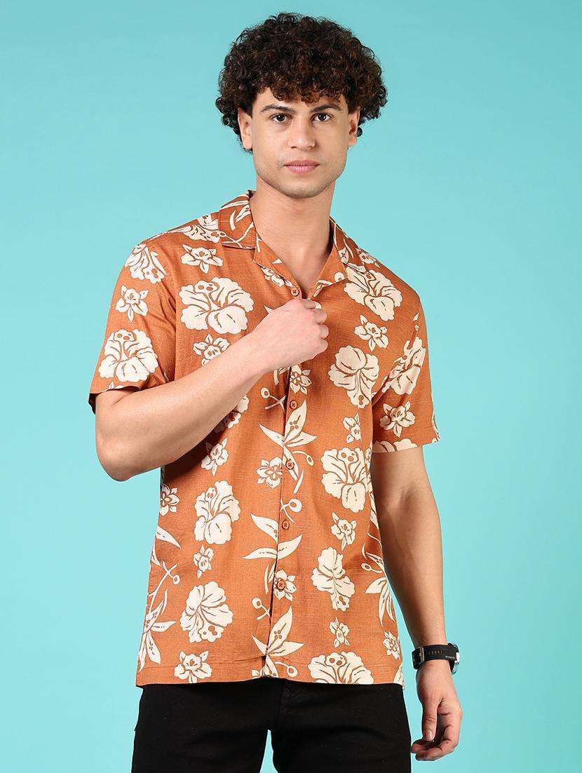 men printed short sleeve regular fit casual shirt - 21765995 -  Standard Image - 1
