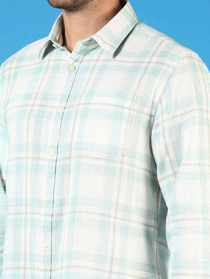 men checkered collared long sleeves casual shirt - 21765997 -  Standard Image - 4