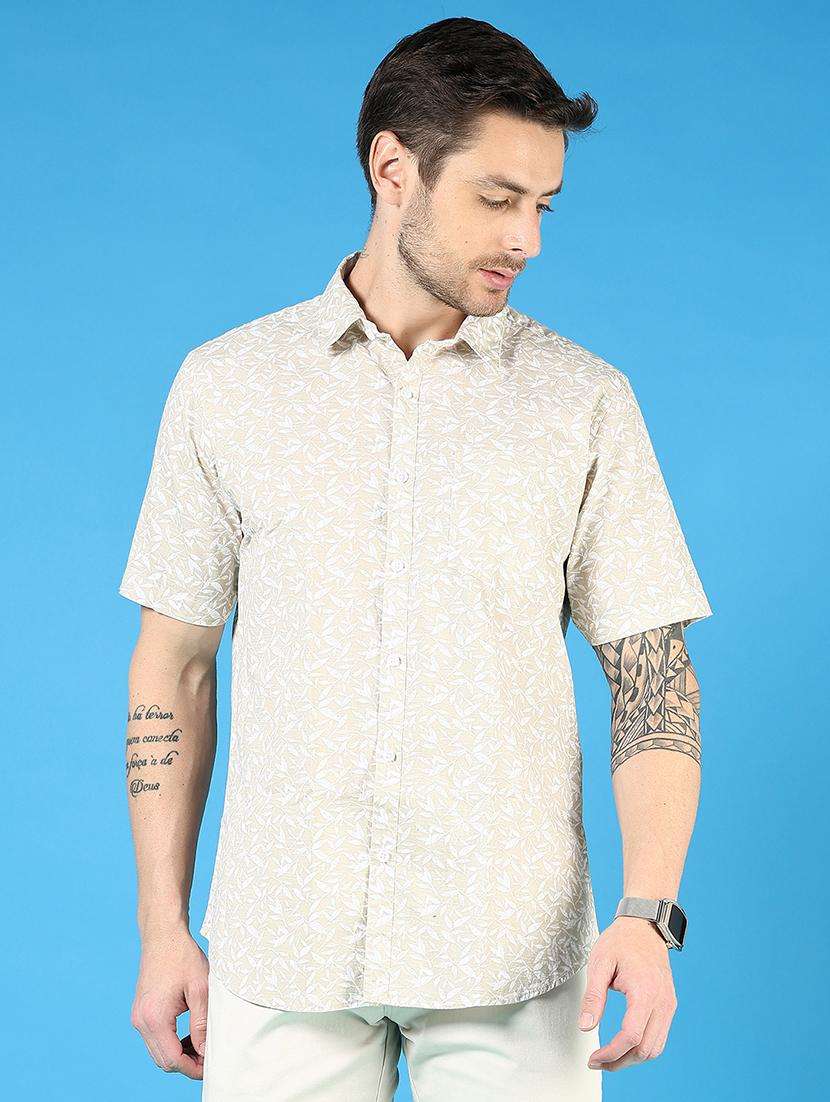 men printed short sleeve regular fit casual shirt - 21765998 -  Standard Image - 1