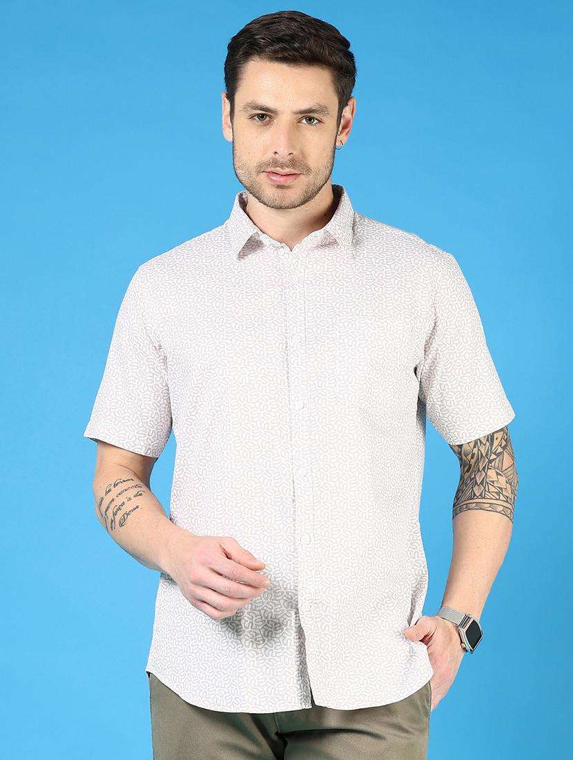 men printed short sleeve regular fit casual shirt - 21765999 -  Standard Image - 1